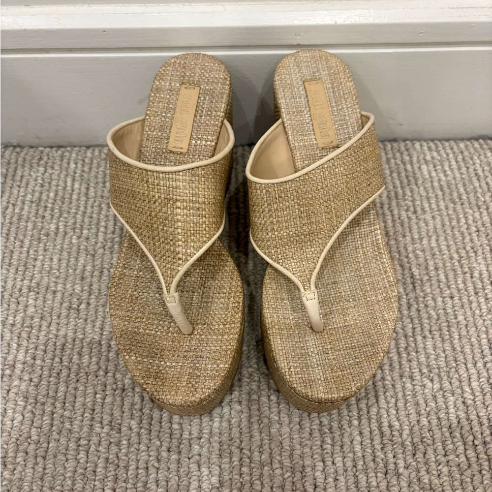 Cult Gia Platform Thong Sandals - Natural Woven